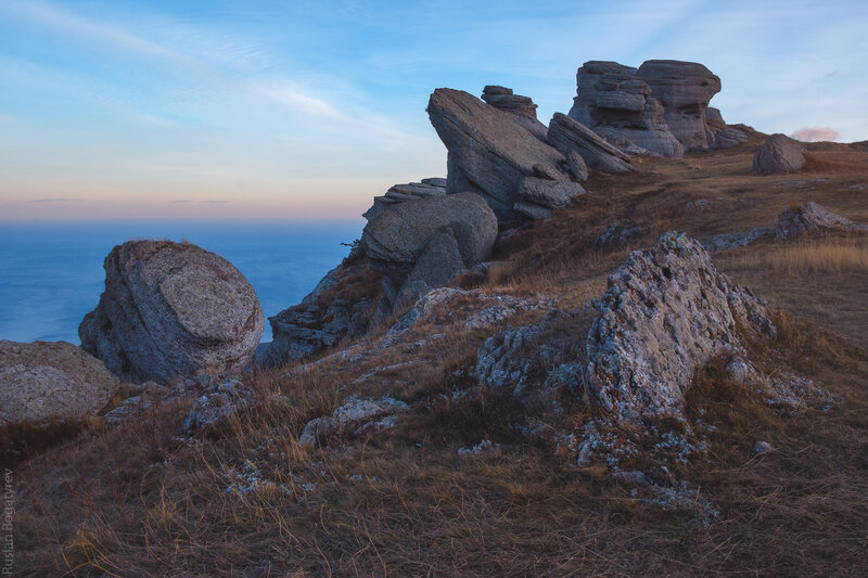 Rock Formations on Cliff