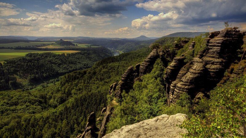rock formations overlooking valley