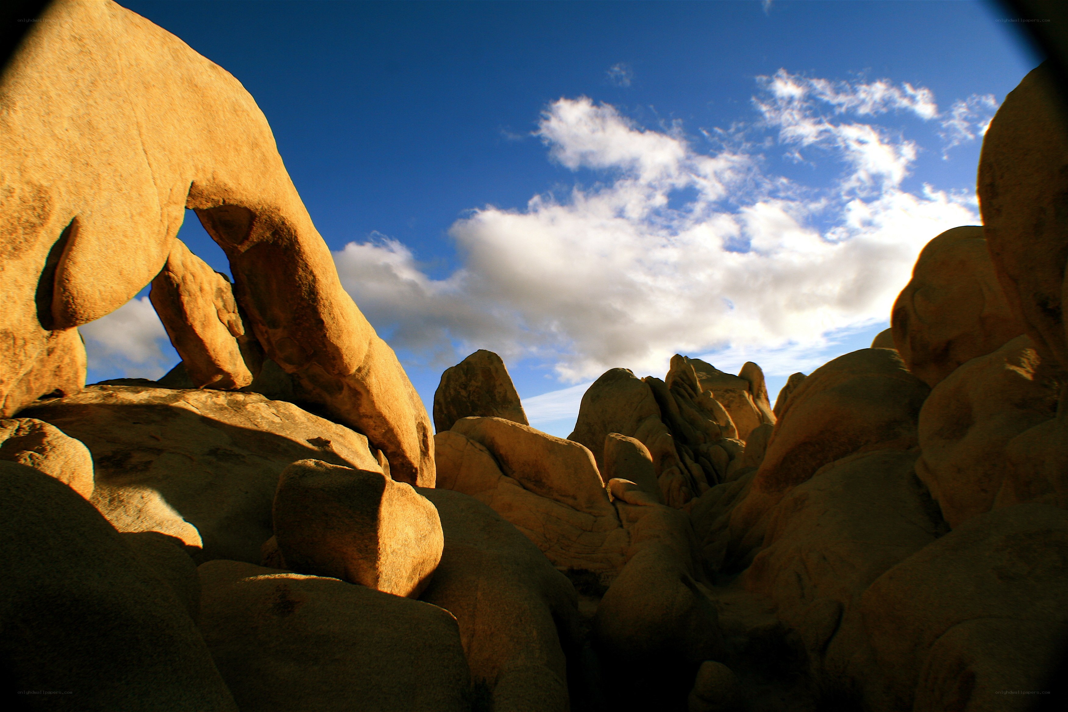 Rock formations under blue sky