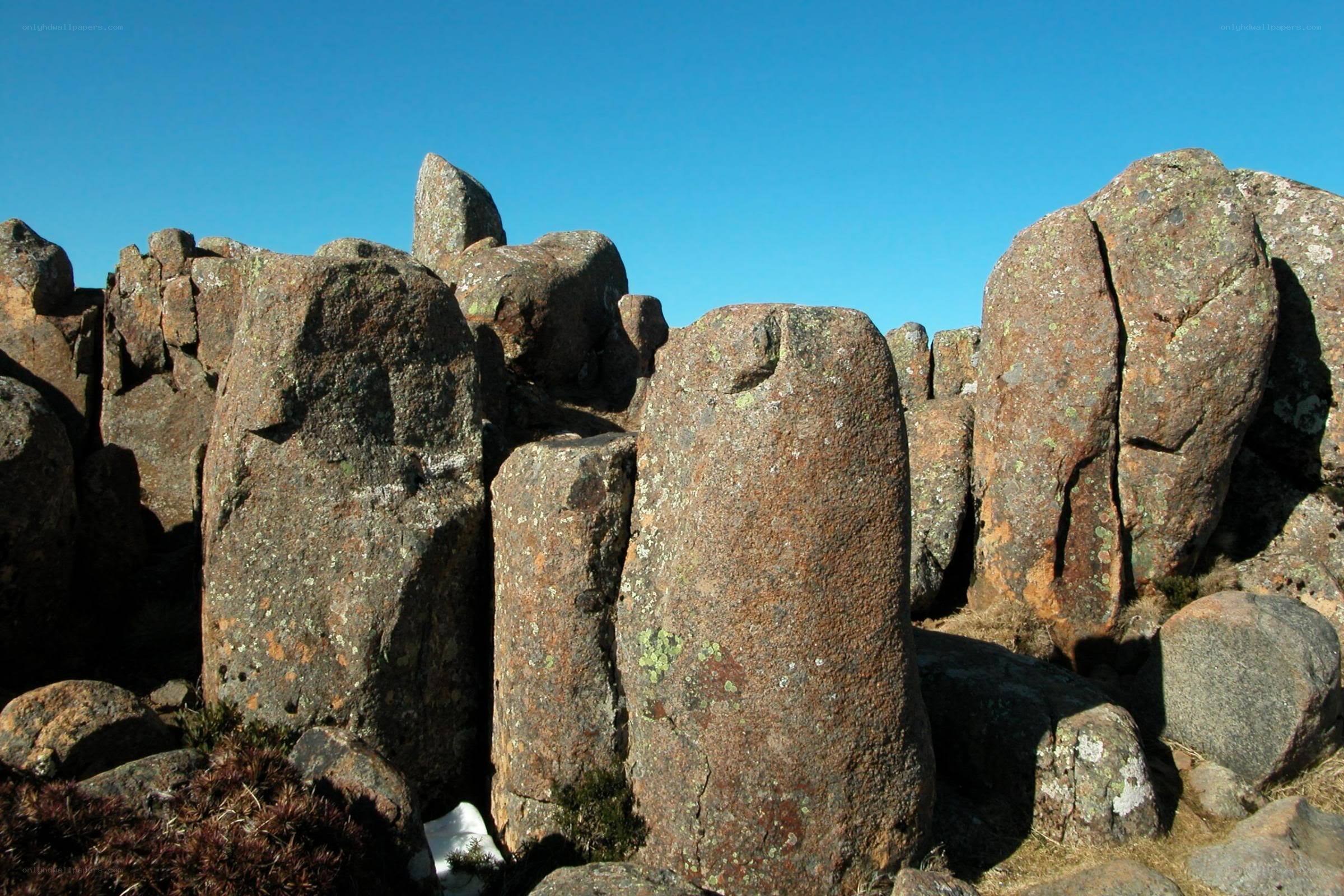 rock formations under blue sky