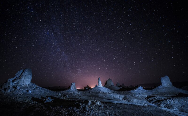 Rock Formations under Stars — Black, Serene, Night