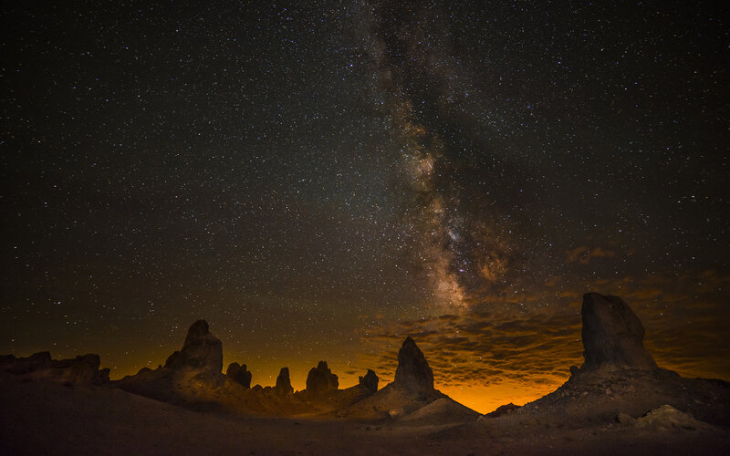 Rock Formations under Stars — Black