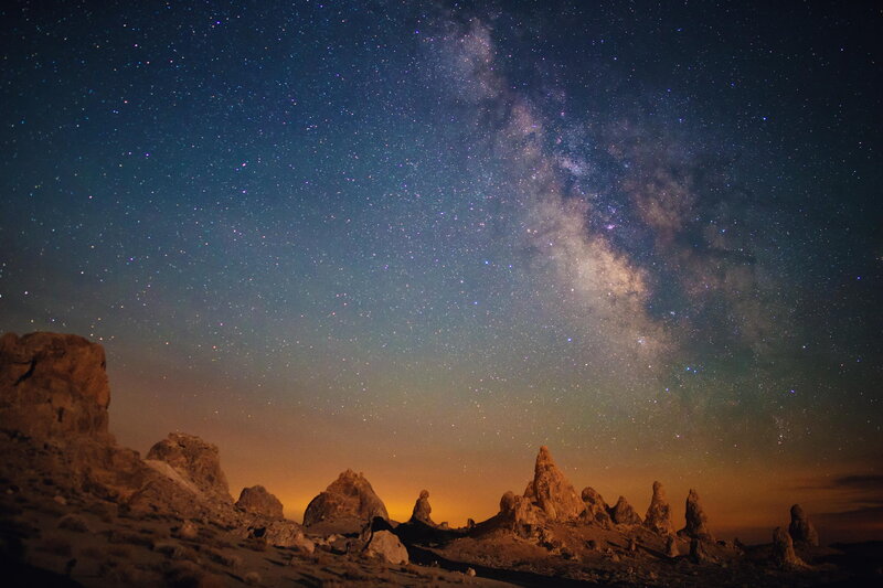 Rock Formations under Stars — Blue
