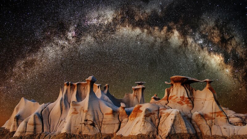 Rock Formations under Stars — Brown