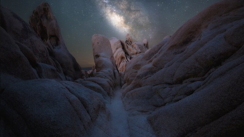 Rock Formations under Stars — Dark Blue