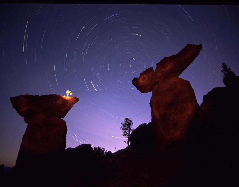 Rock Formations under Stars — Purple