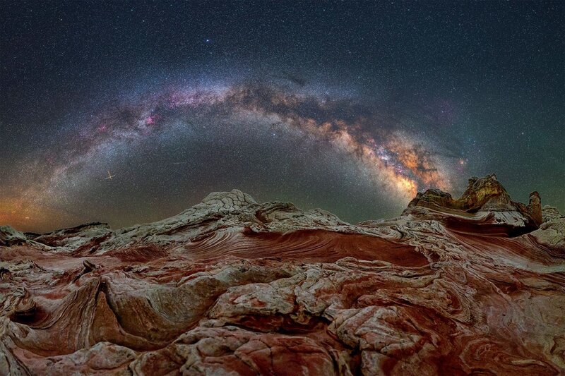 Rock Formations under Stars — Red, Dramatic