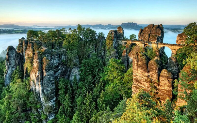 Rock Formations with Bridge — Green