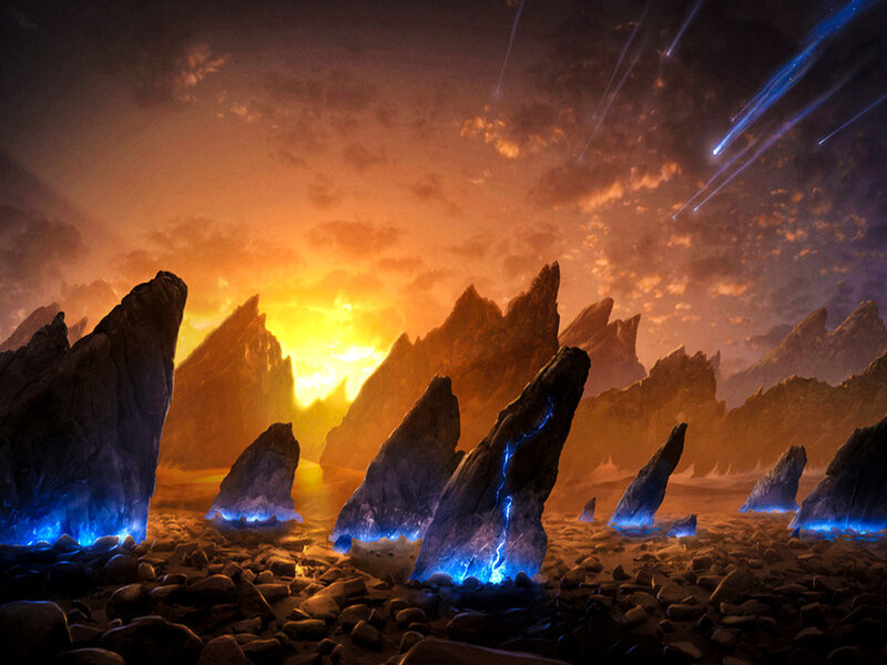 Rock Formations with Lightning