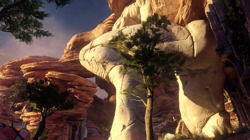 Rock Formations with Trees — Brown