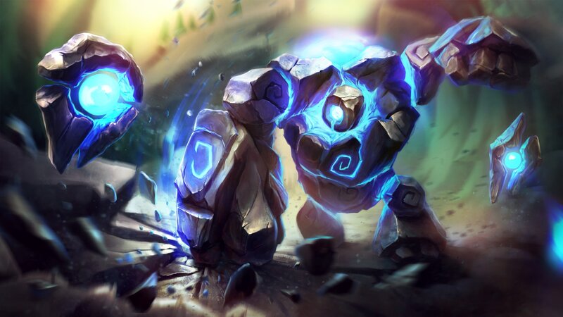 Rock Golem with Glowing Crystals
