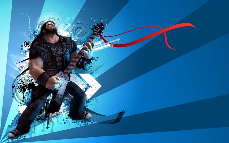 rock guitarist in action