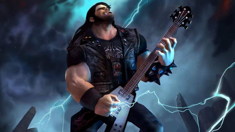 rock guitarist in storm