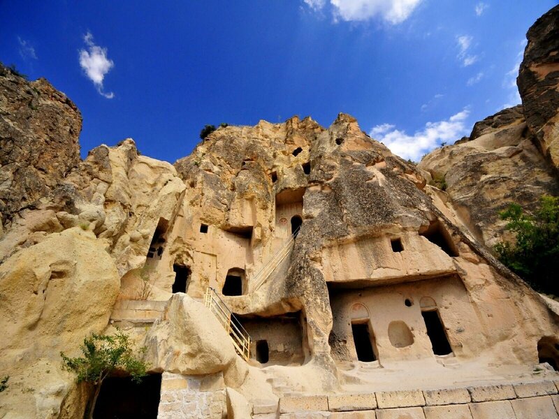 Rock-hewn dwellings in Cappadocia