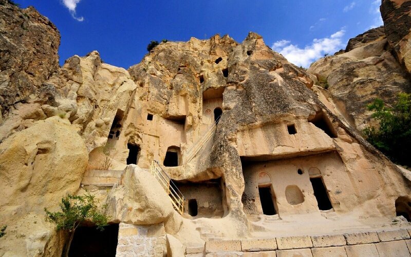 Rock-hewn dwellings in Cappadocia