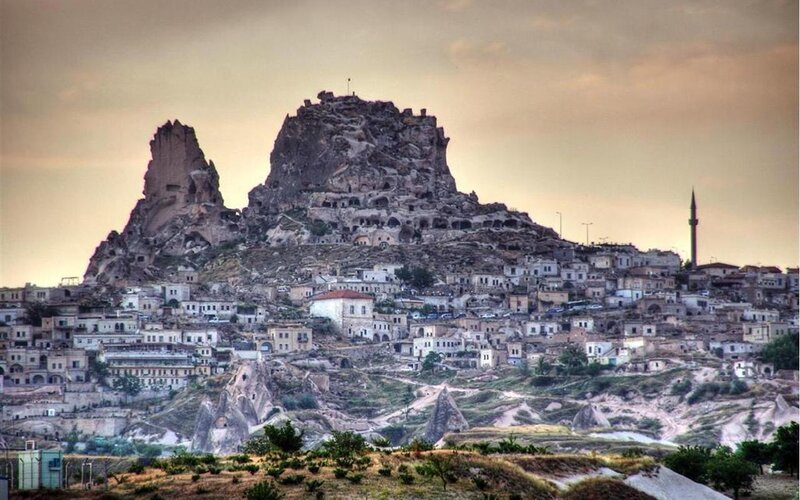 Rock-hewn Town on Hill — Brown
