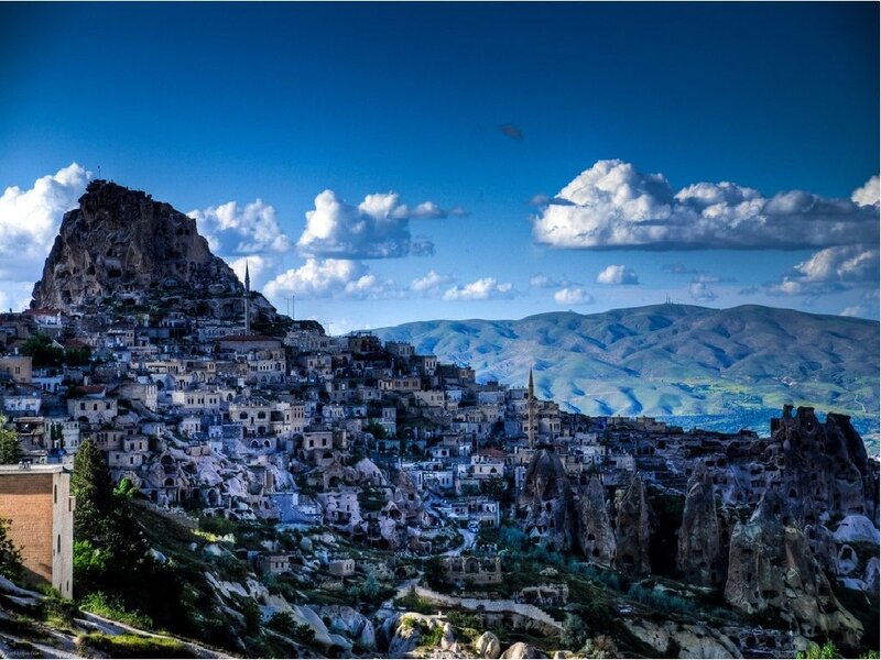 Rock-hewn Town on Hillside