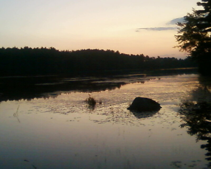 Rock in Calm Lake