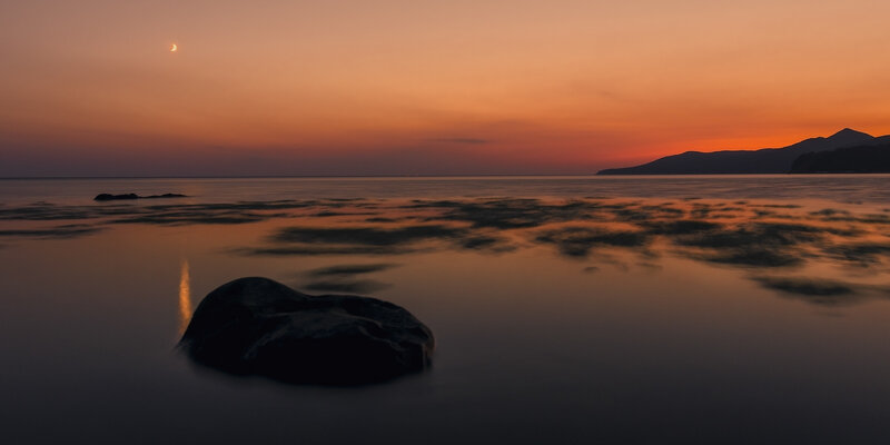 Rock in Calm Water — Orange