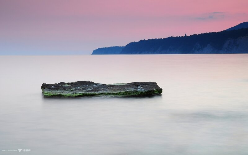 Rock in Calm Water — Pink
