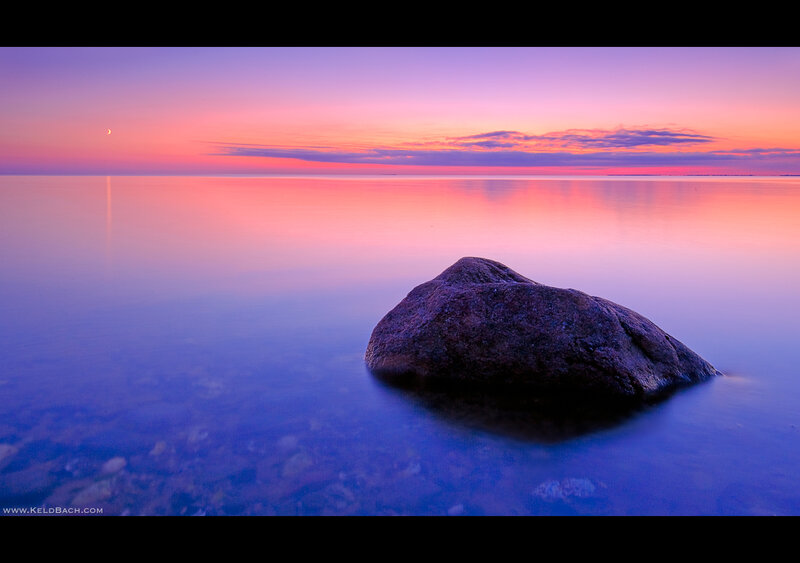 Rock in Calm Water — Purple, Serene