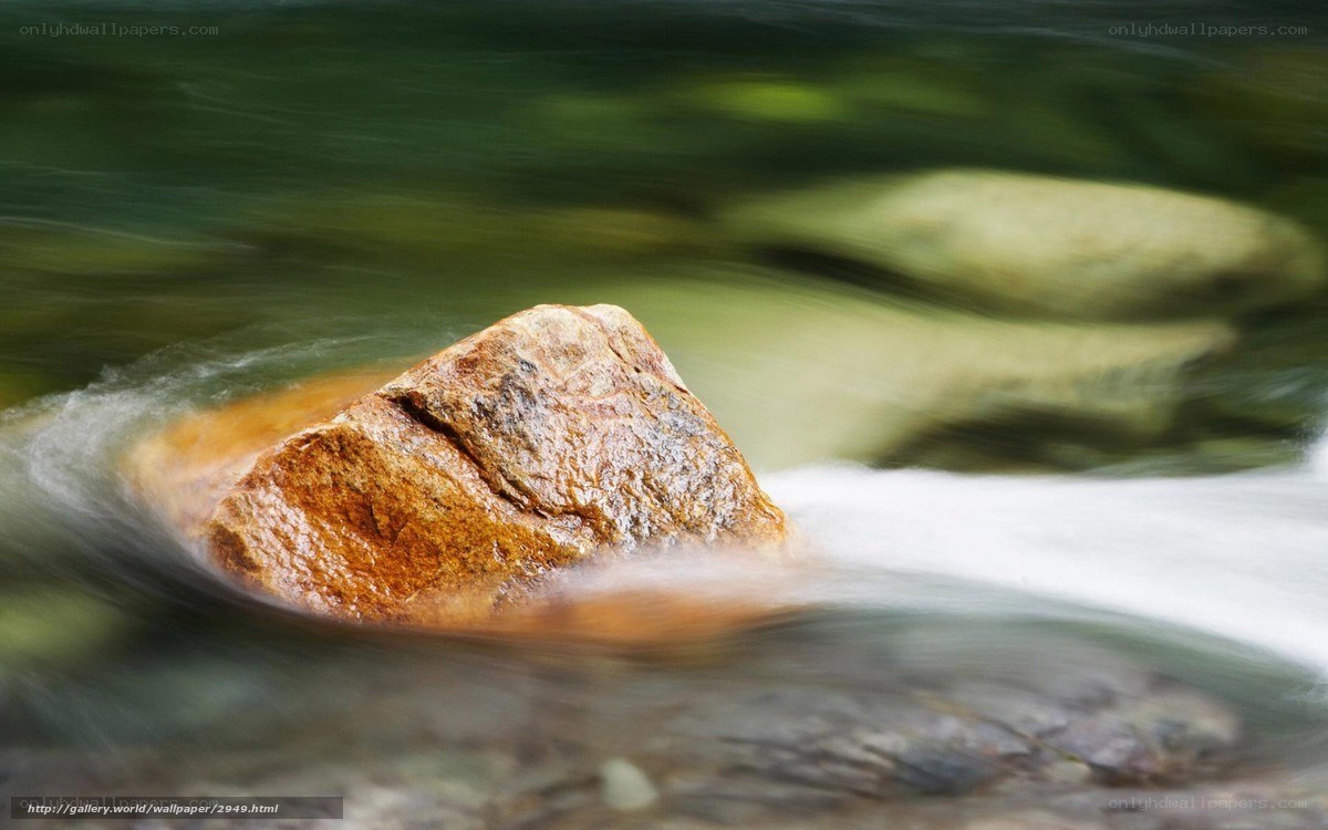 Rock in flowing stream