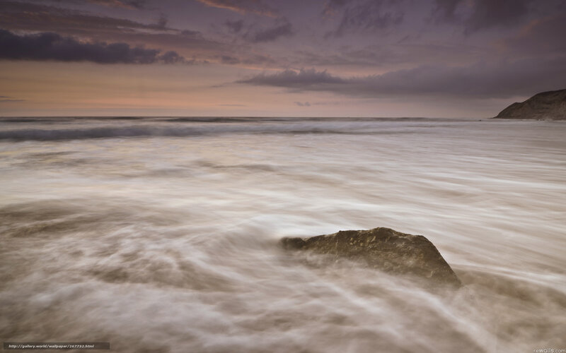 Rock in Ocean Waves — Purple