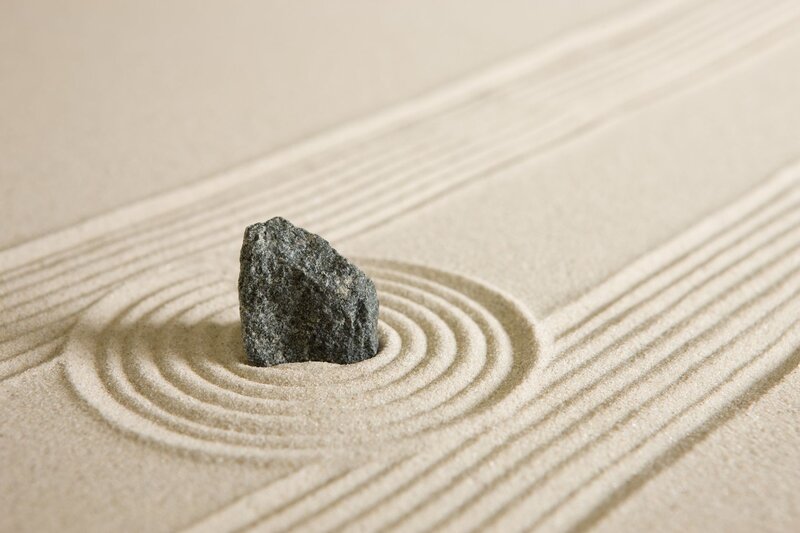 Rock in Sand Garden