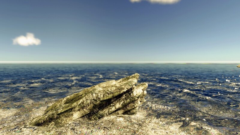 Rock in the ocean
