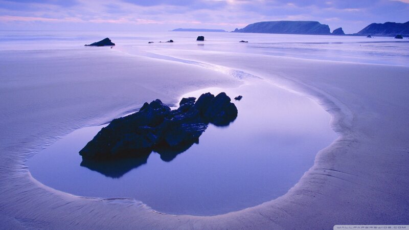Rock in Tidal Pool — Blue