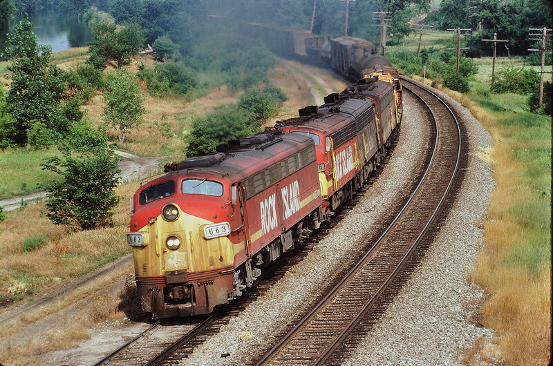 Rock Island train on curved track