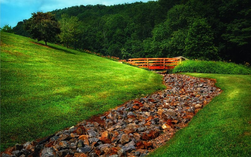 Rock-lined Drainage Ditch