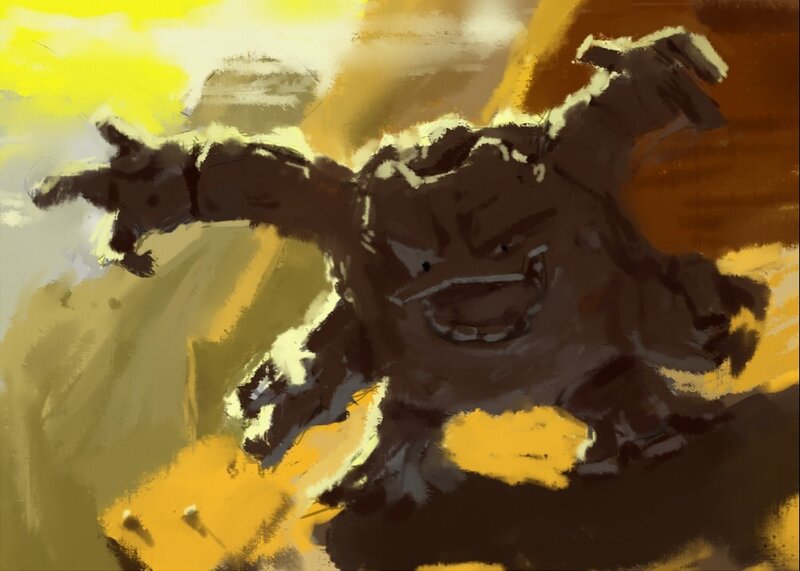 Rock Monster Creature — Yellow