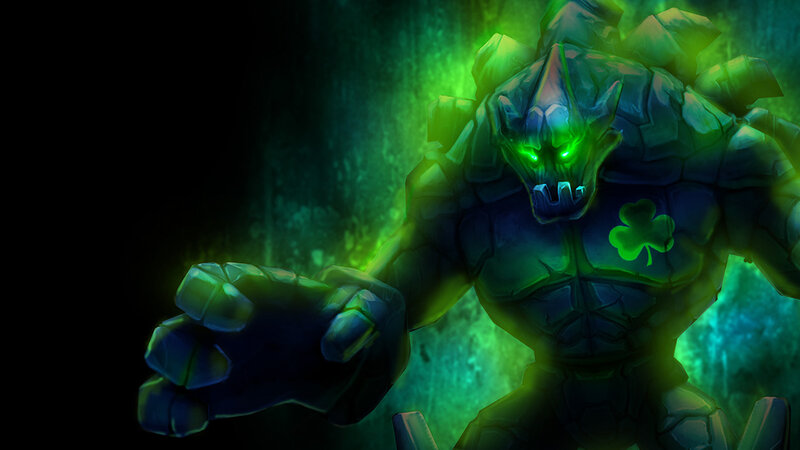 Rock Monster with Glowing Eyes — Green, Dramatic
