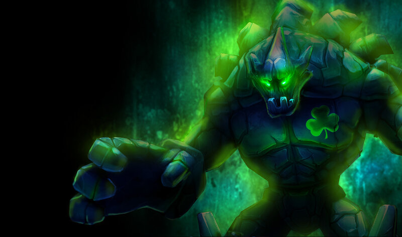 Rock Monster with Glowing Eyes — Green