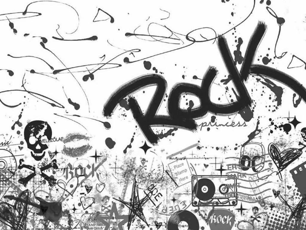 rock music collage art