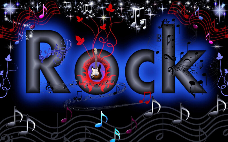 Rock Music Graphic — Blue