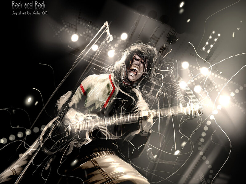 Rock Musician on Stage — Black