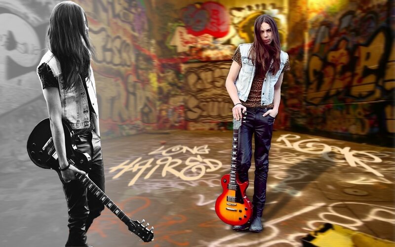 rock musician with guitar