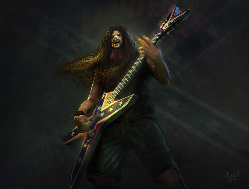 rock musician with guitar