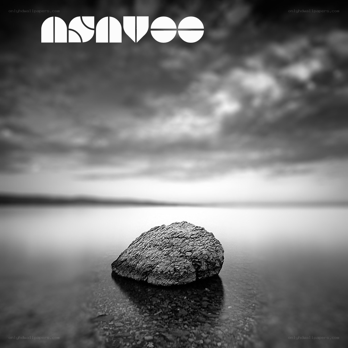 Rock on a calm lake