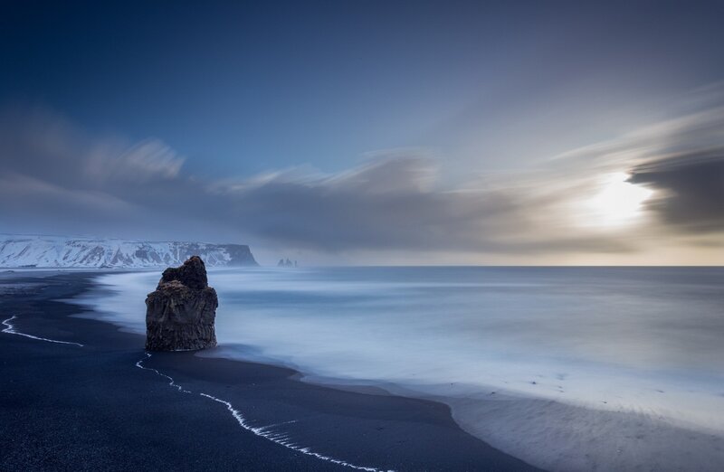 Rock on Black Sand Beach