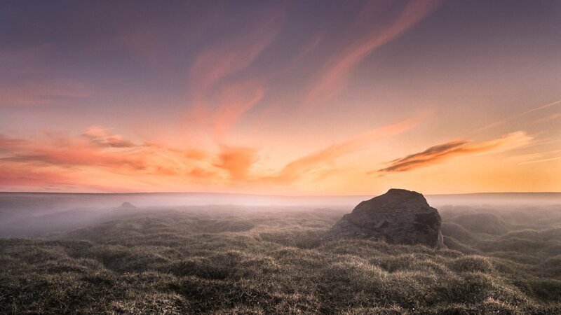 Rock on Grassy Hill — Orange, Serene