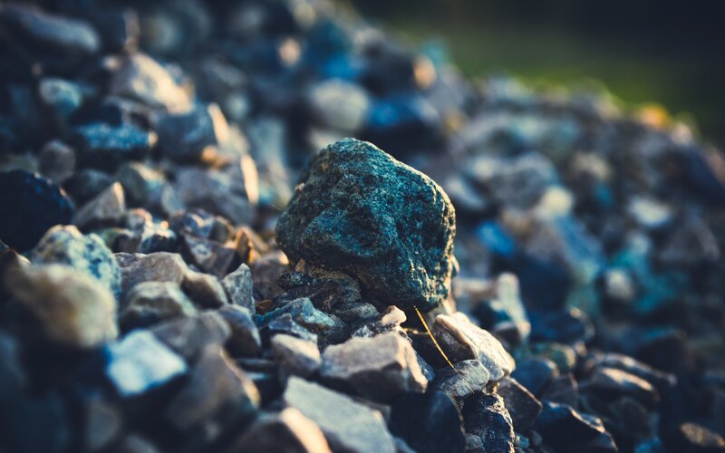 Rock on Gravel Pile — Gray