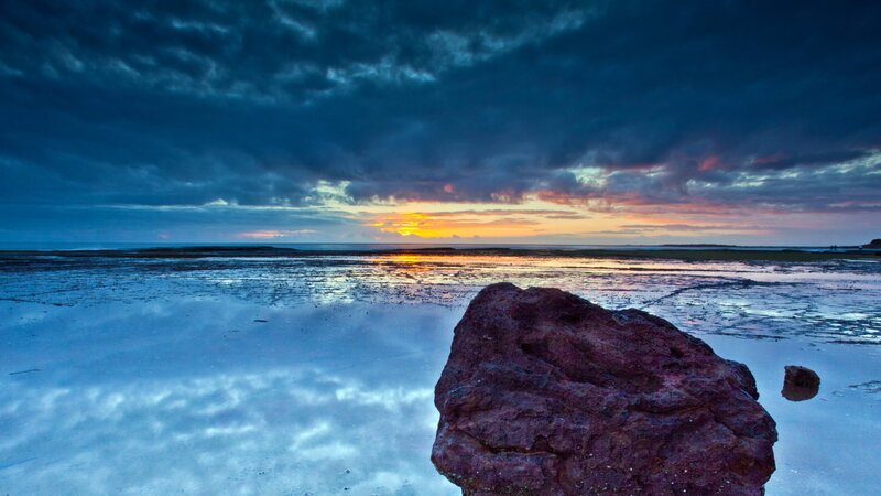 Rock on Tidal Flat