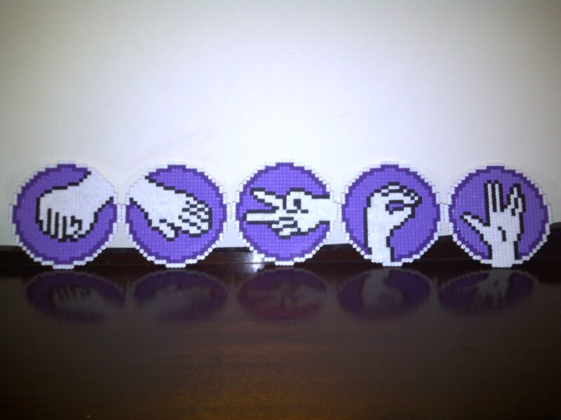 Rock-paper-scissors perler beads