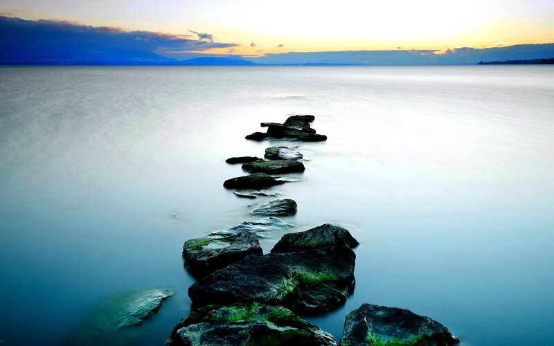 Rock Path in Lake