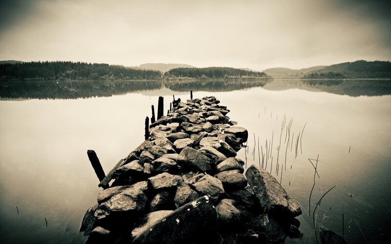 Rock Pier on Lake