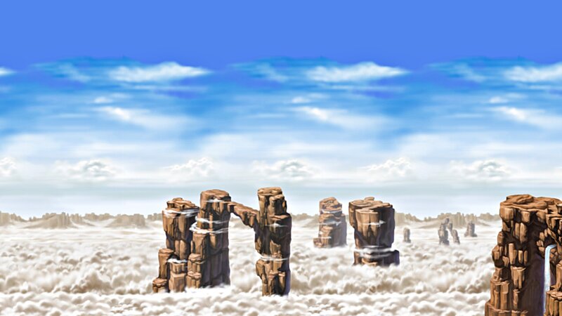 Rock Pillars in Clouds