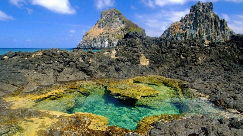 rock pool at coastal cliffs